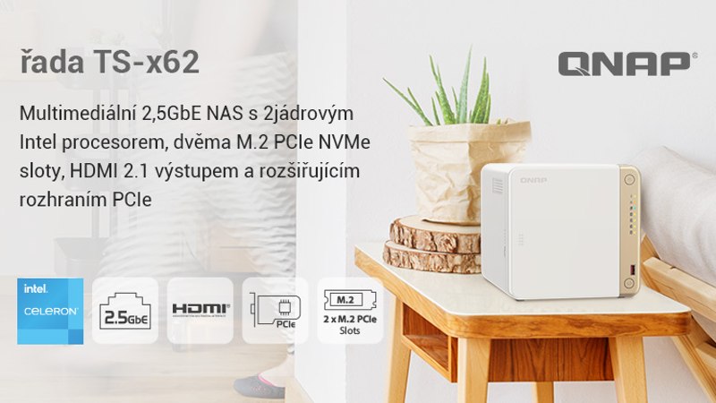 QNAP uvedl TS-262 a TS-462, domácí NASy s 2,5GbE a HDMI 2.1