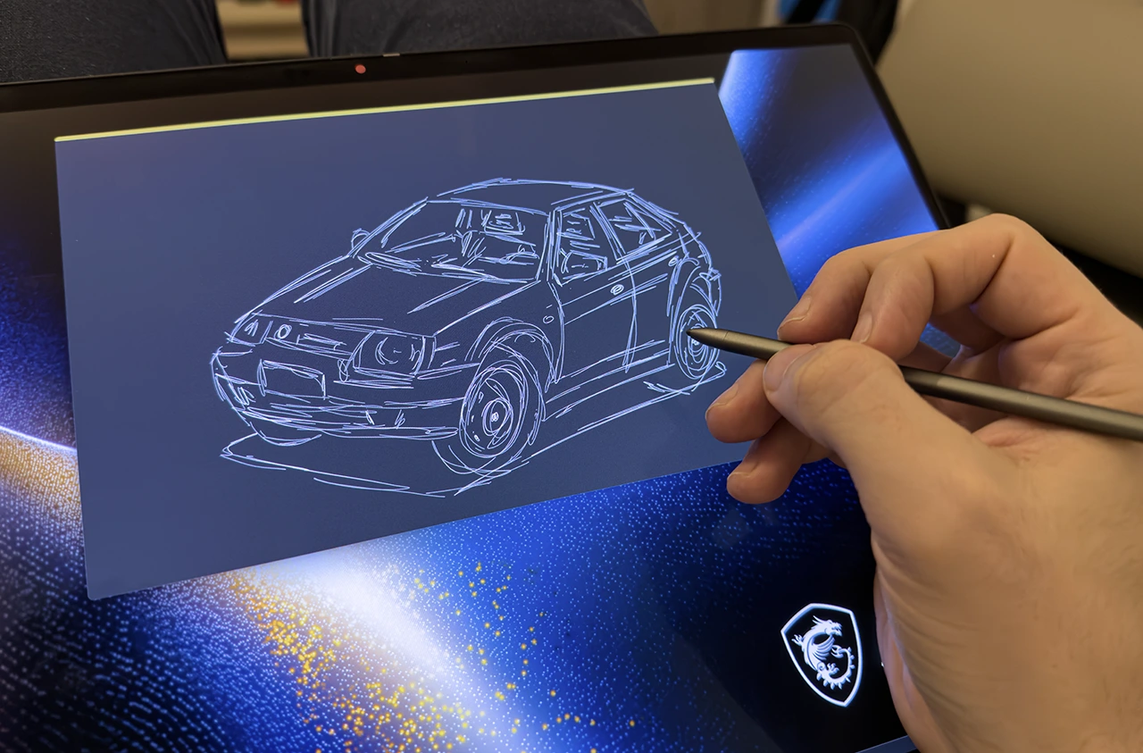 MSI Prestige 16 Flip s Nano Pen, kreslení