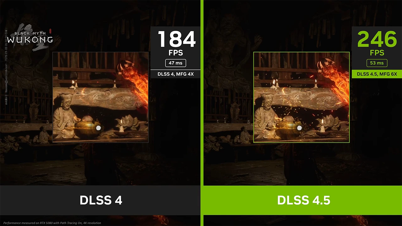 Nvidia DLSS 4.5 srovnání