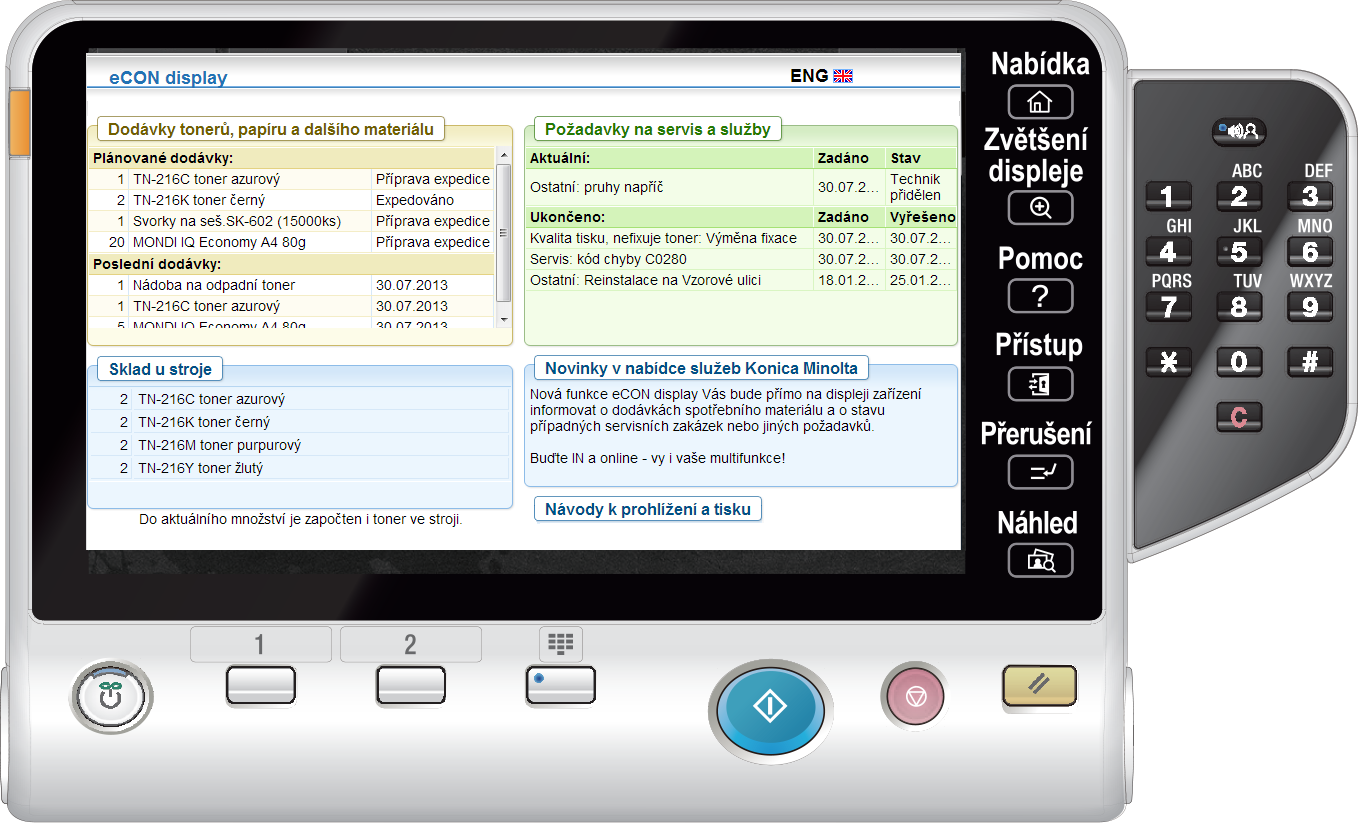 Inteligentní displej přináší řadu zajímavých informací