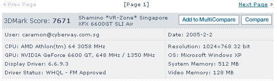 2 x XFX 6600GT ve SLI módu: 17 000 v 3DMarku 03
