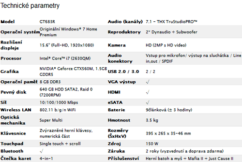 MSI GT683 - herní notebook s GeForce GTX 560M
