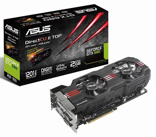 Asus uvádí GTX 680 DirectCU II TOP a DirectCU II OC
