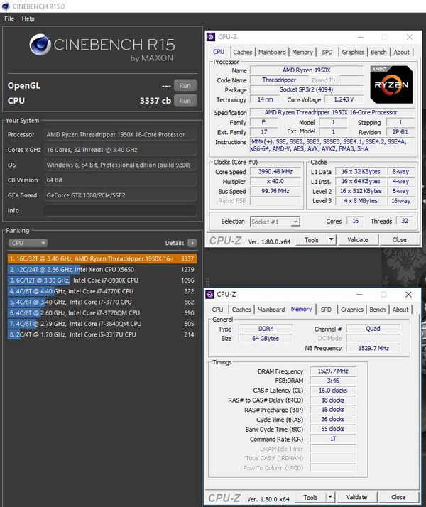 Threadripper přetaktován na 4,1 GHz na všech jádrech