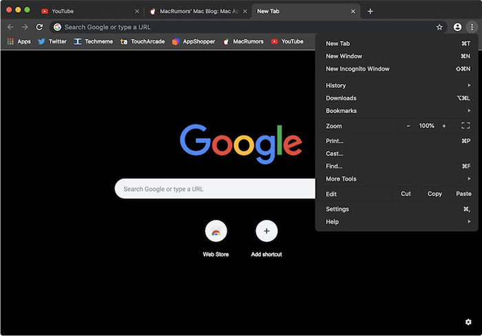 Chrome dostane v desítkách nativní temný motiv