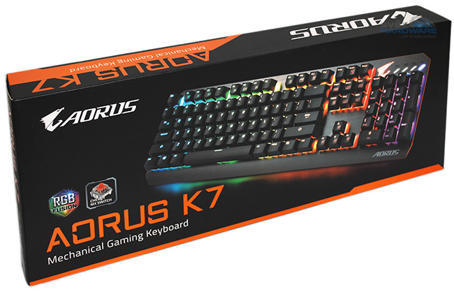 Aorus K7: hliníková mechanika v RGB barvách