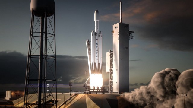 SpaceX poprvé vyzkoušela jádro výkonné rakety Falcon Heavy
