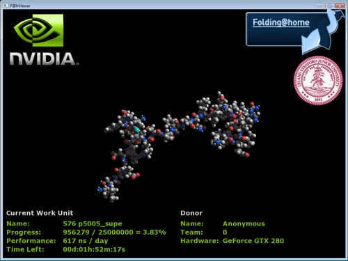 GeForce až 140x zrychlují výpočty v simulacích Folding@home