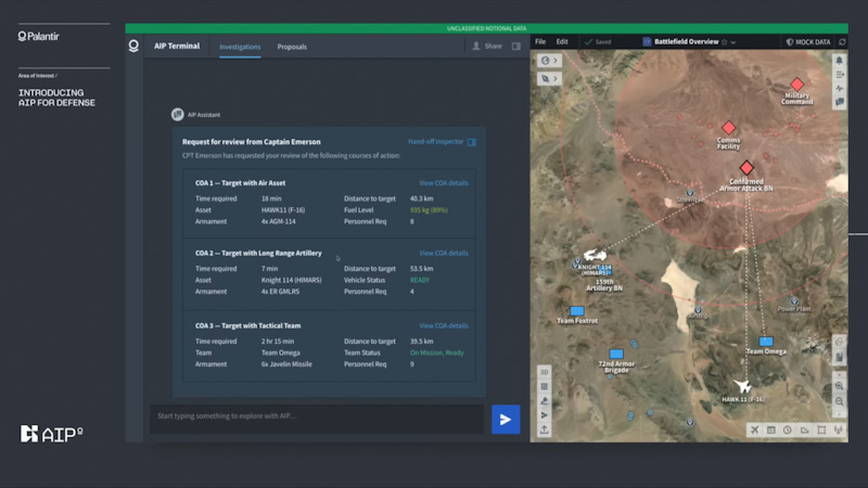 Palantir AIP: AI chatbot pro plánování vojenských strategií, obrany i útoku