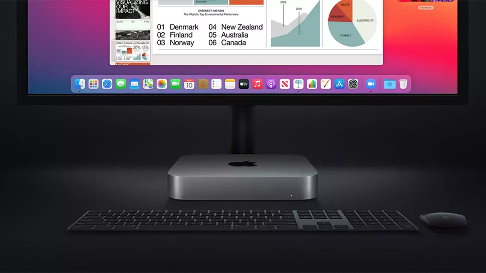 Apple Mac Mini s procesorem M1 proti Core i7: 40 vs. 120 W