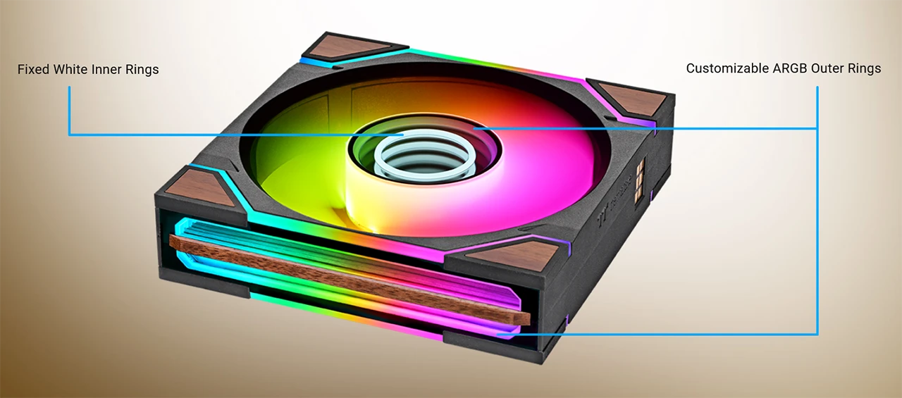 Thermaltake Swafan 120 EX Infinity ARGB Sync PC Cooling Fan Wood Edition