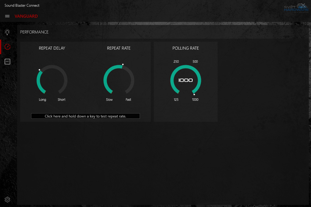 Creative Sound BlasterX Vanguard K08: RGB a Omron