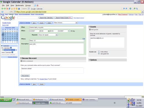 Google Calendar a PDA