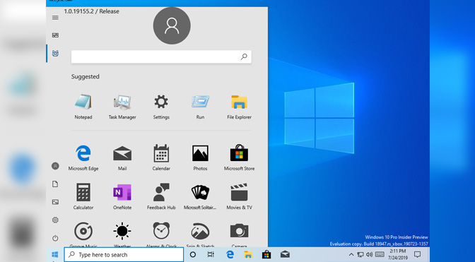Microsoft omylem vypustil interní sestavení Windows s novým Start menu