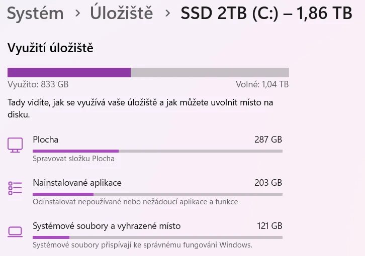 Windows 11 - Správa úložiště