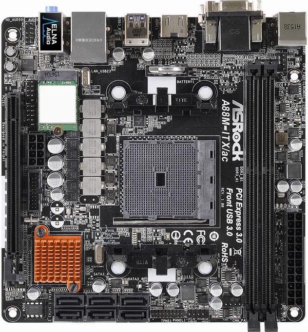 ASRock A88M-ITXac: Mini ITX pro desktopová APU