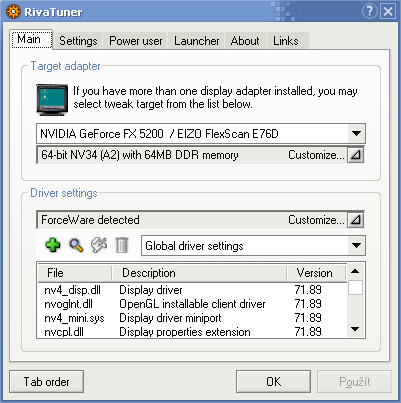 Tipy a triky v RivaTuneru