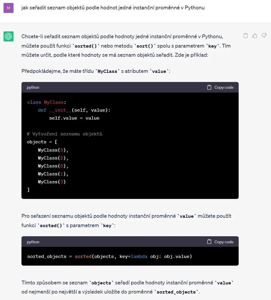 ChatGPT programování