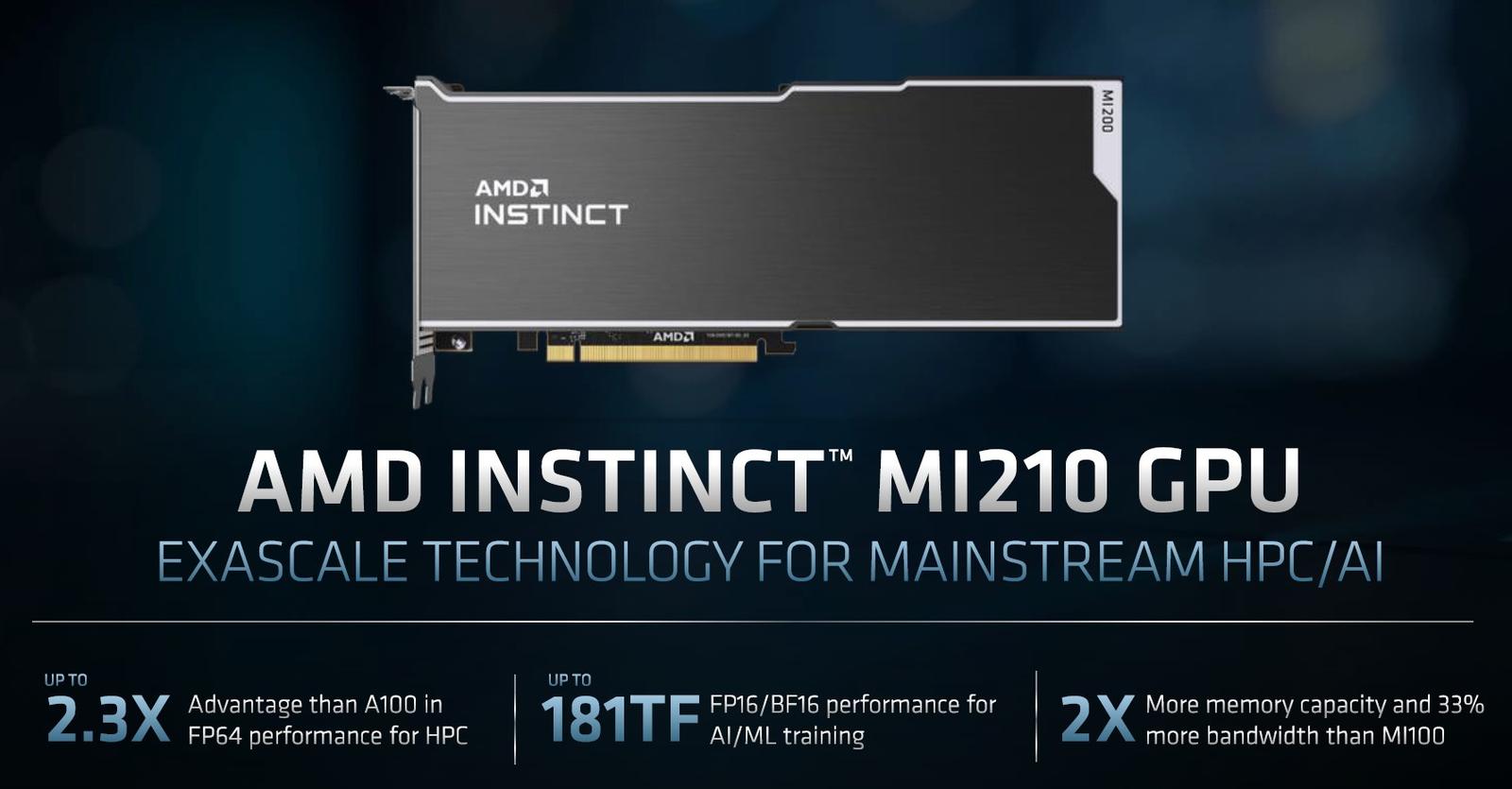 AMD vypouští do světa akcelerátory MI210: 6656 SM a 64 GB paměti