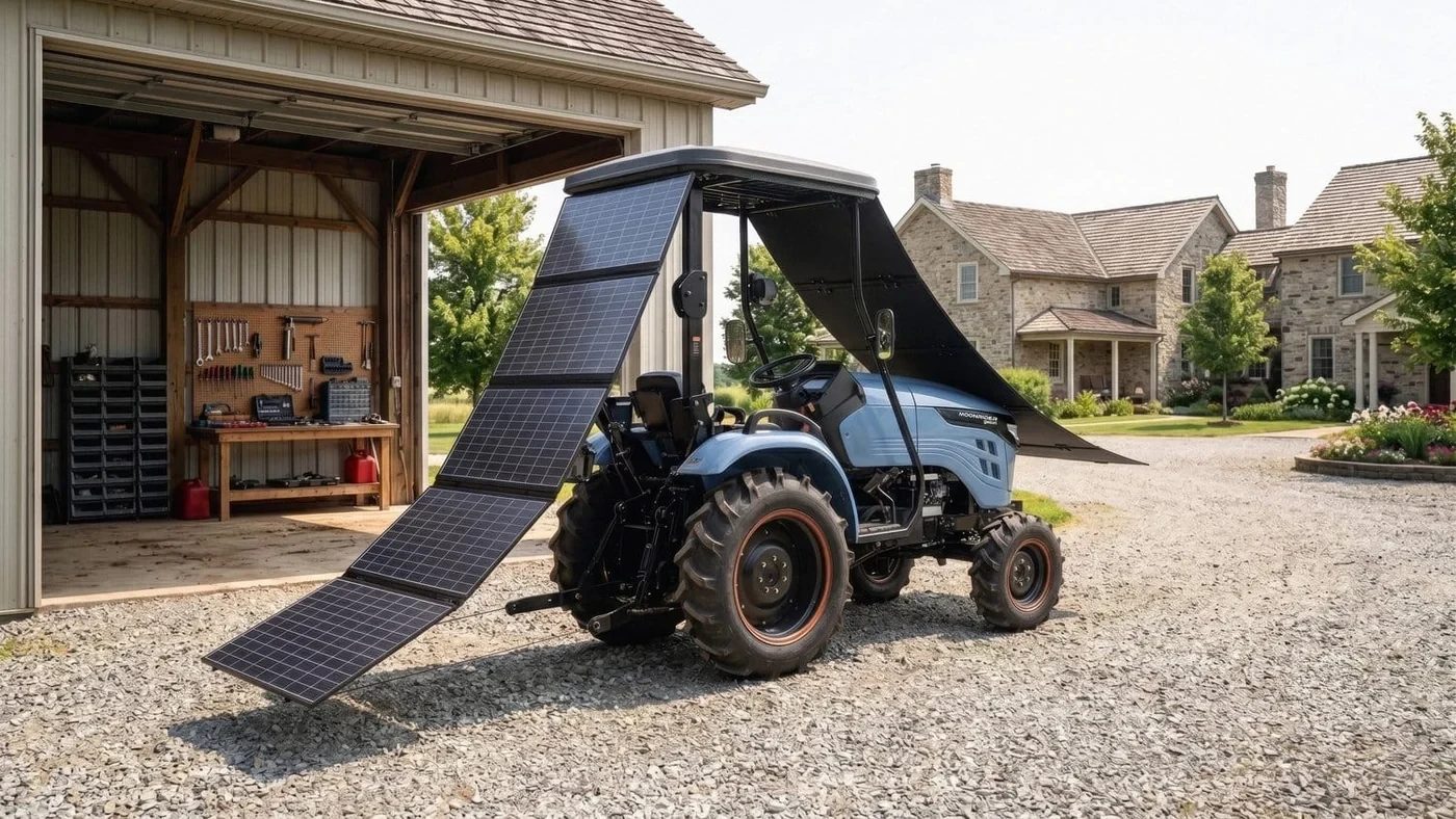 Elektrický traktor Moonrider 27 může nabíjet i 1100W solár