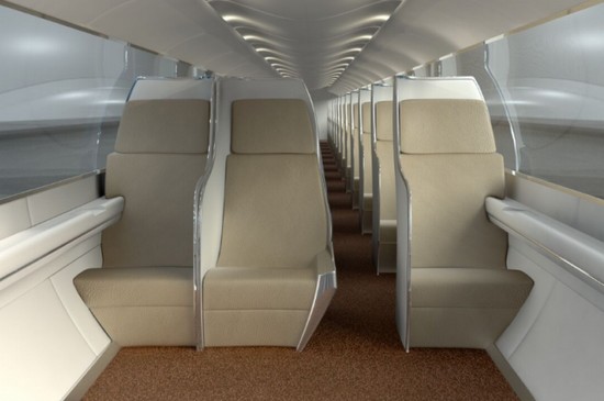 HTT odhalila vzhled transportní kabiny Hyperloopu zevnitř