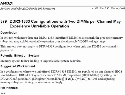 Phenomy II pro AM3 mají problémy s paměťmi DDR3-1333