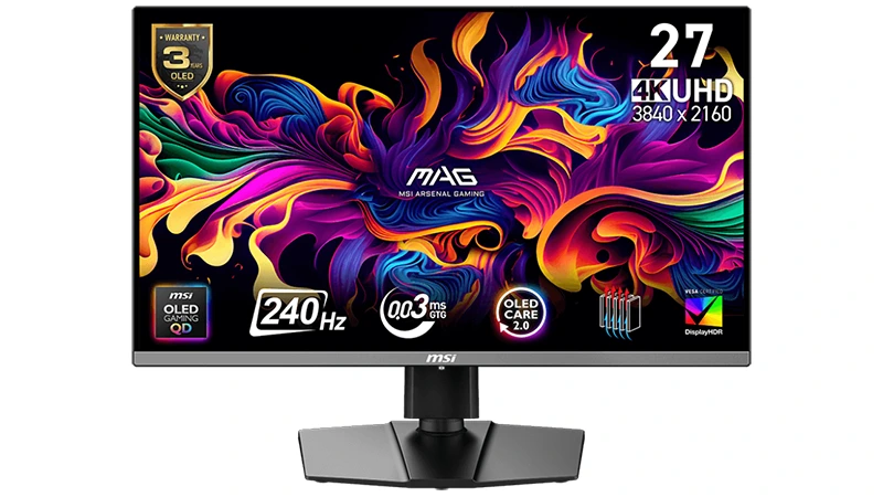 MSI představilo malý 26,5" herní monitor MAG 272UP s rozlišením 4K a QD-OLED