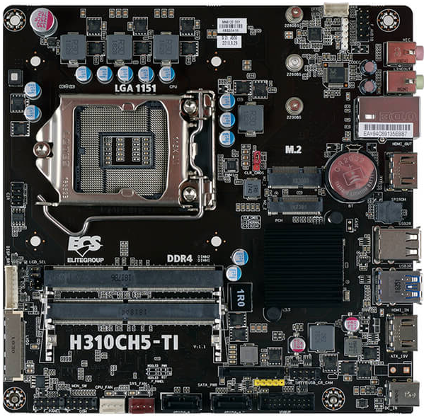 ECS H310CH5-TI: Mini ITX pro tenké počítače Coffee Lake-S