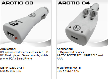 Arctic Cooling představuje nabíječky do auta