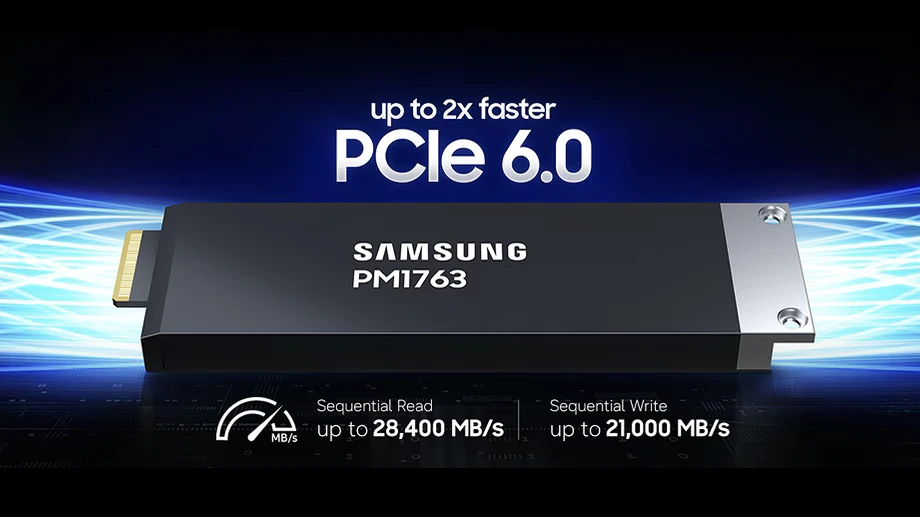 Samsung spustil velkosériovou výrobu PCIe 6 SSD, řady PM1763