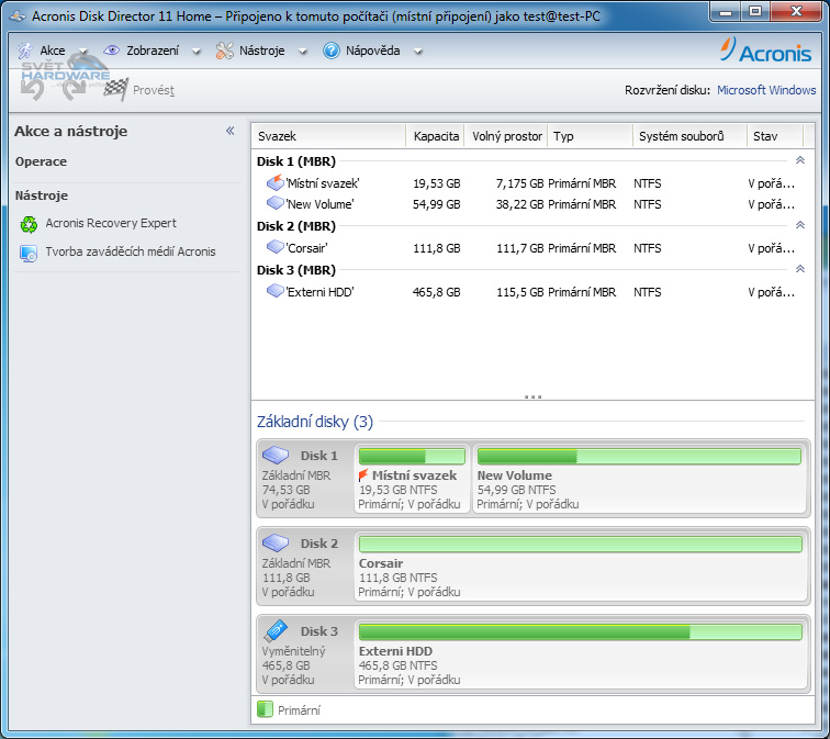 Acronis Disk Director 11 Home pro vaše disky