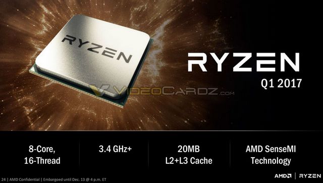 AMD RYZEN: 8 jader, přes 3,4 GHz a XFR pro autooverclocking