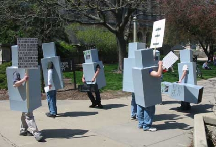 Robots protesting