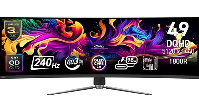 MSI uvedlo 49" QD-OLED monitor MPG 49CQPX s 240 Hz, má stát 1199 USD