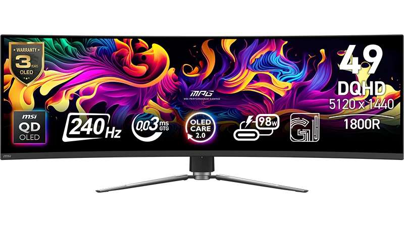 MSI uvedlo 49" QD-OLED monitor MPG 49CQPX s 240 Hz, má stát 1199 USD