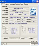 Screenshot CPU-Z - max. přetaktování Core 2 Duo E6700 při napětí 1.260 V