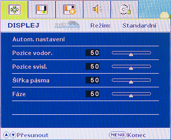 BenQ GW2750HM - OSD menu fotografie