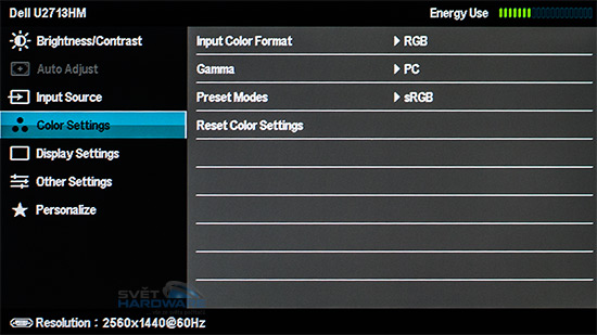 BenQ GW2750HM - OSD menu fotografie