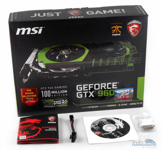 MSI GTX 960 Gaming 100ME krabice